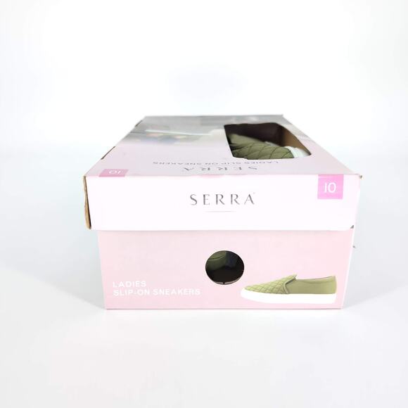 Serra Women's Slip On Olive Green Quilted Design Sneakers NEW with Box - Size 10 - Picture 14 of 15